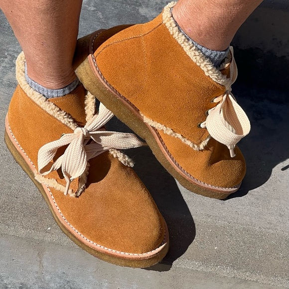Free People For Jeffrey Campbell Suede Natural Tan Desert Booties, Size 8! - Picture 2 of 7